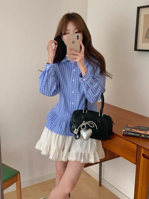 Summer Casual Ginghma Print Shirts